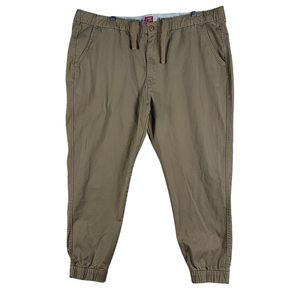 Levis XX‎ Chio Jogger Pants Men's 2XL W42 Khaki Tan Stretch Twill A4763-0002